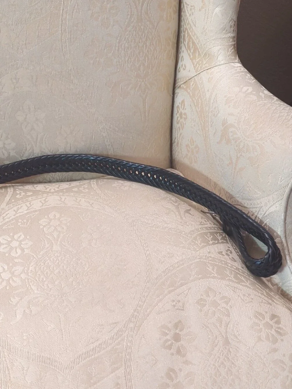 Men's Black Braided Size 34 Manmade Materials Leatherlook Belt Silver Buckle